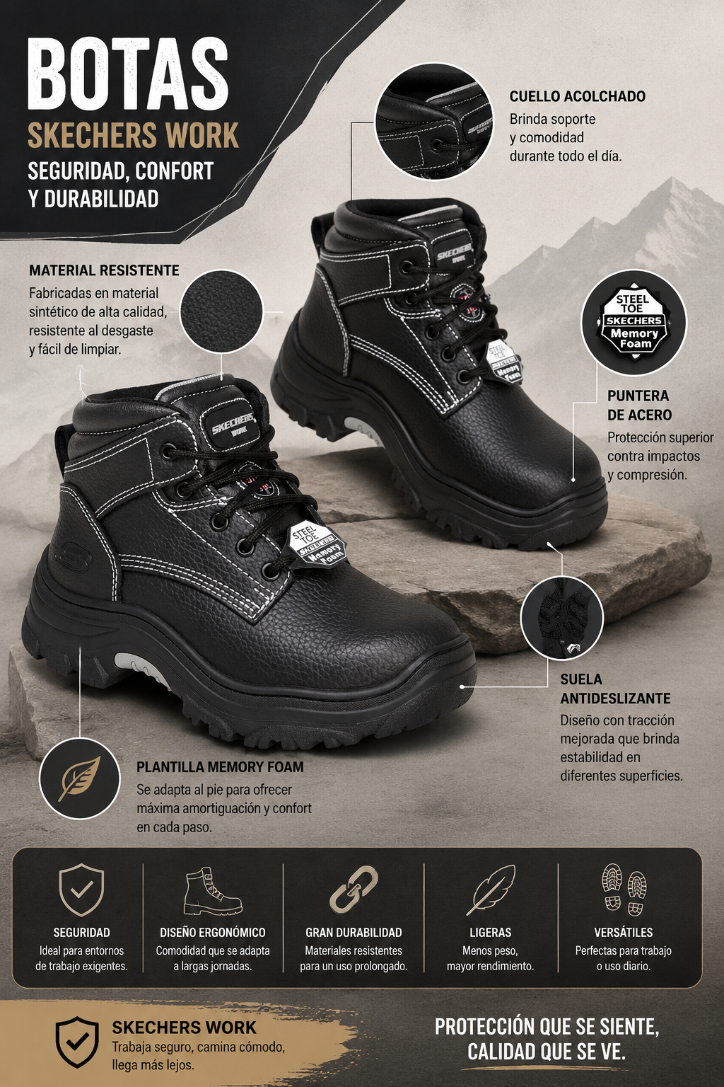 Burgin Coralrow Comp Toe negra