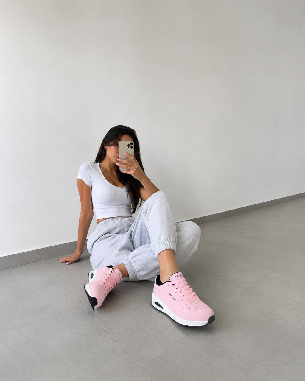 Skechers Uno- Stand on Air Pink White